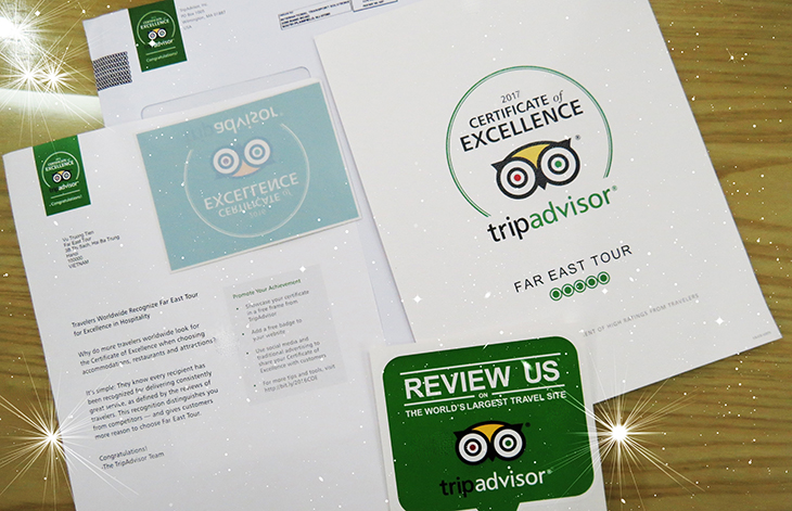 Certificat d'excellence de Tripadvisor