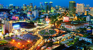 Ho Chi Minh ville en soirée