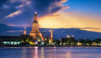 Paysage de Bangkok au soir
