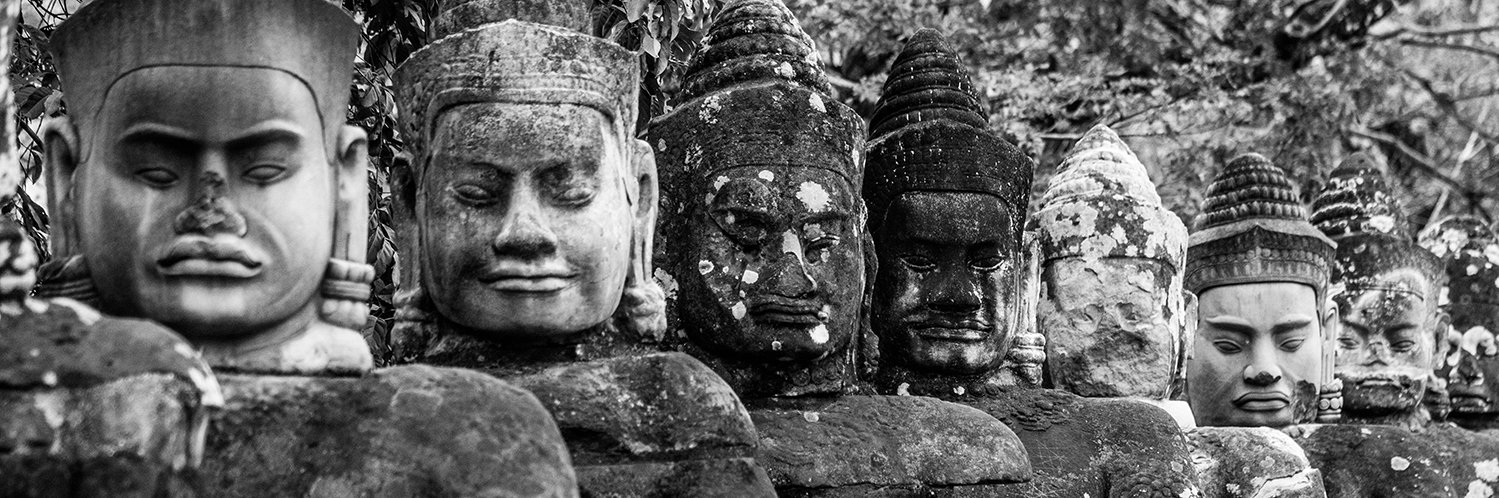 Les têtes de statues à Angkor Thom