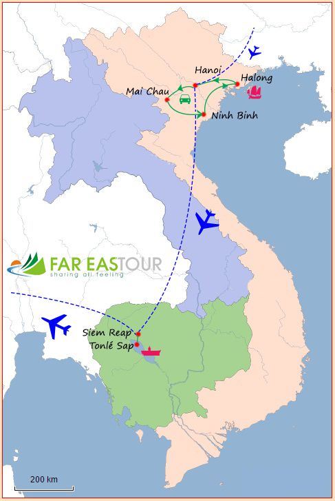 Circuit combiné Vietnam du Nord et Cambodge 10 jours