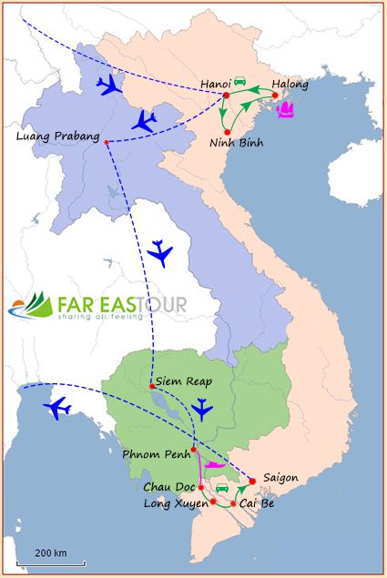 Voyage combiné Vietnam Laos  Cambdoge 15 jours