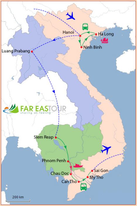 CIRCUIT COMBINÉ VIETNAM LAOS CAMBODGE 18 JOURS